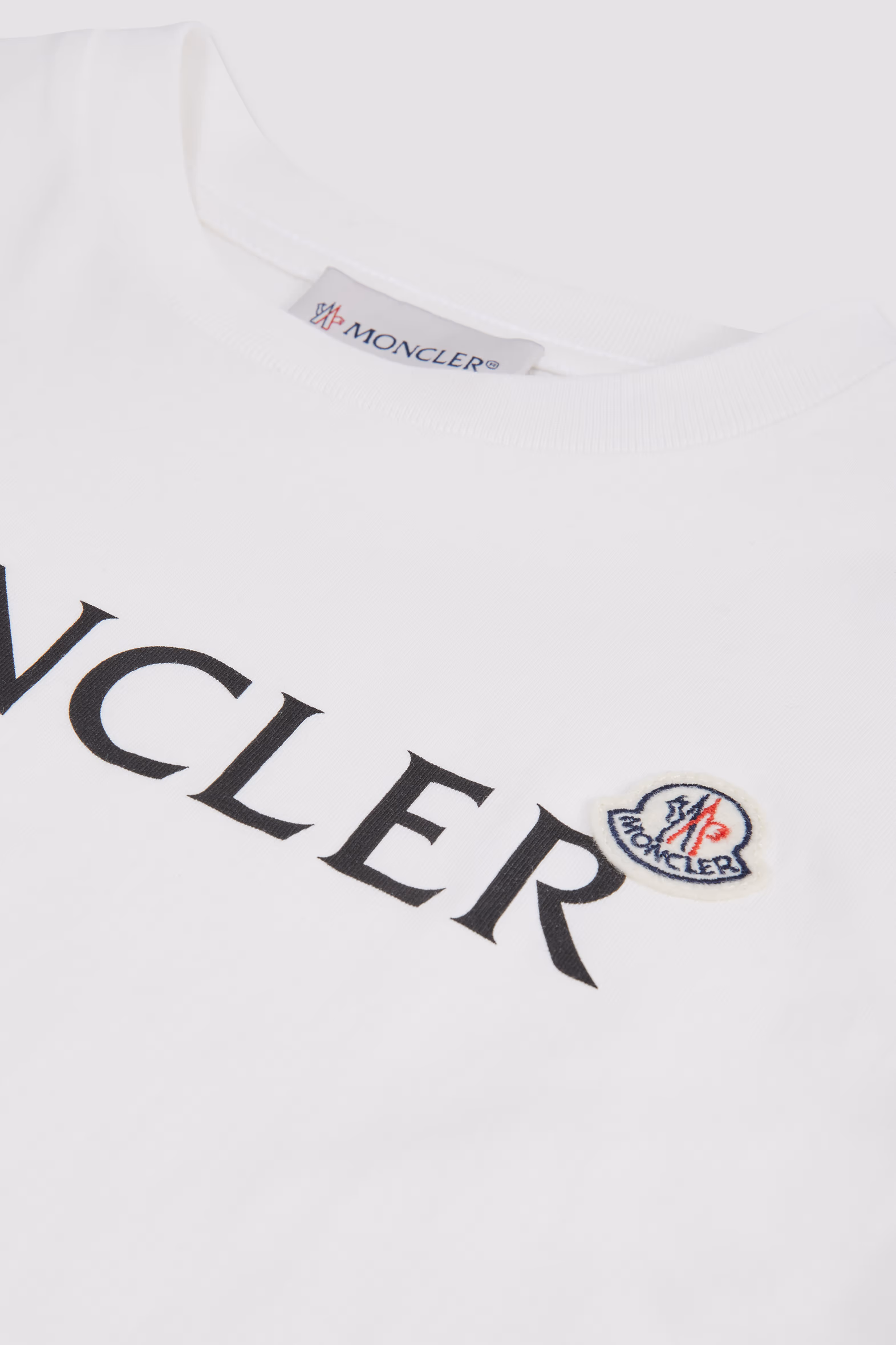 Camiseta de algodón con logotipo Niño Blanco Moncler 4
